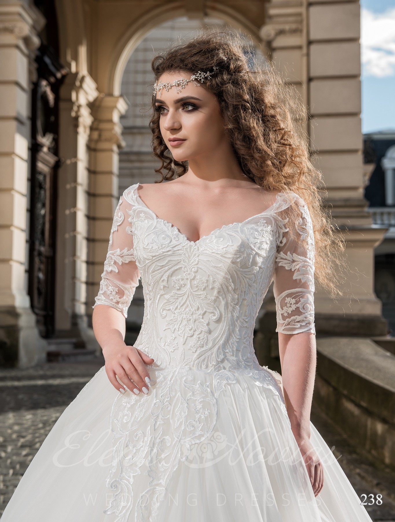Wedding dress with an open corset model 238